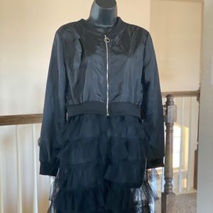 Black Ruffle Jacket Dress